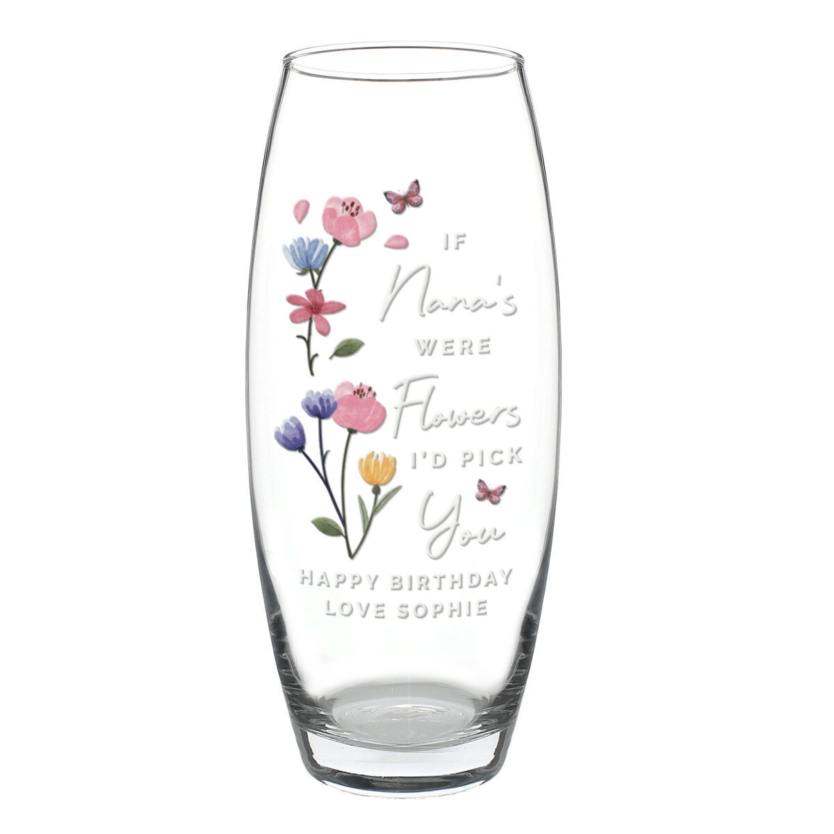 Personalised I'd Pick You Text Bullet Vase