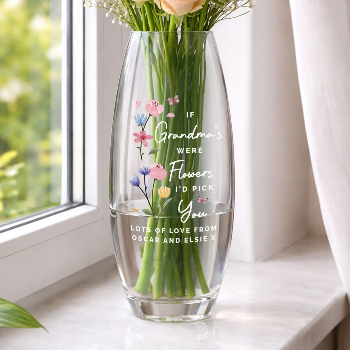 Personalised I'd Pick You Text Bullet Vase