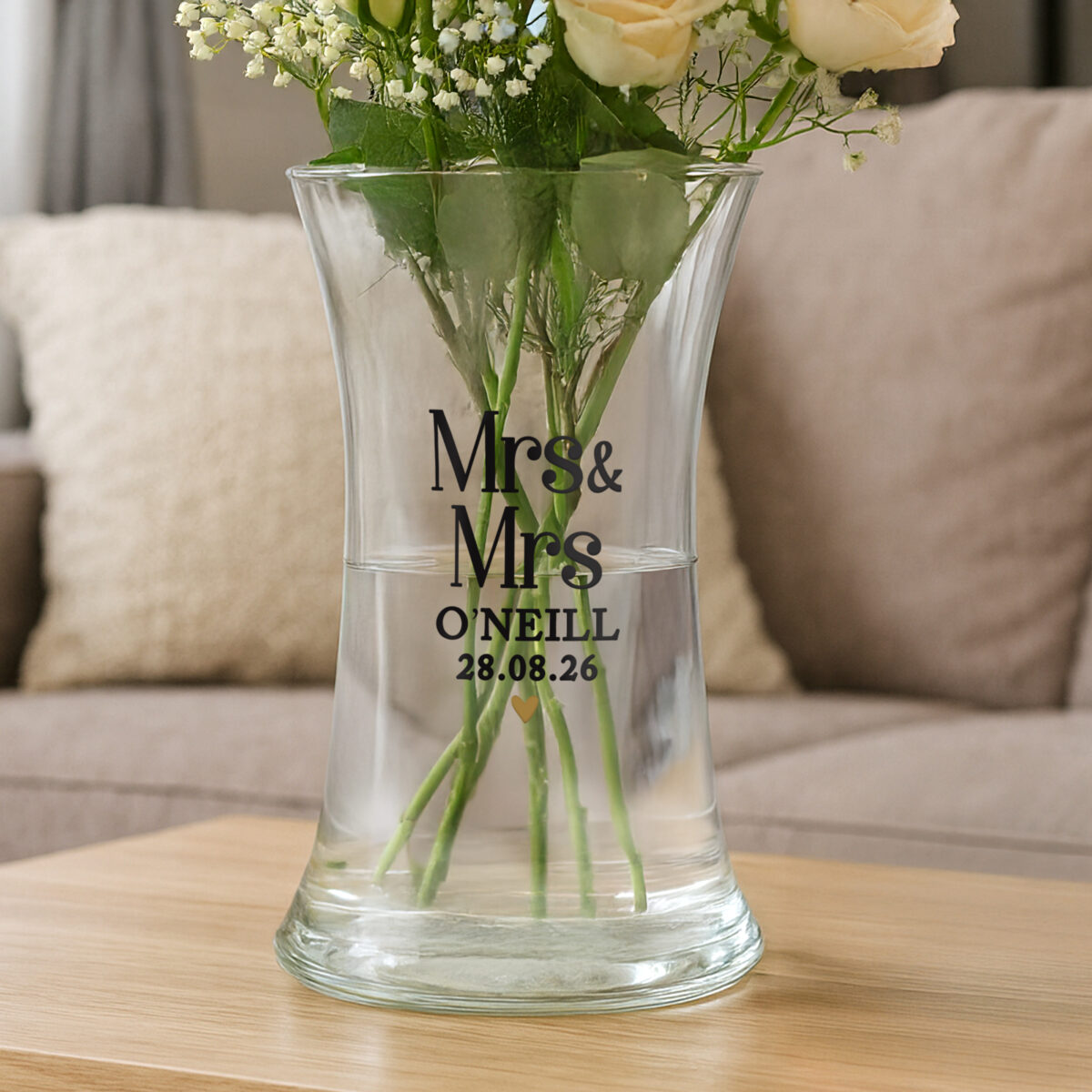 Personalised Couples Waisted Vase