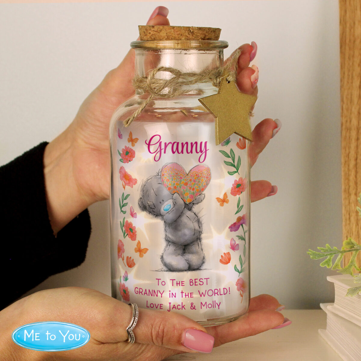 Personalised Me to You Flowery LED Light Up Jar