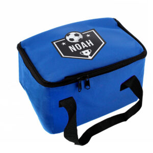 Personalised Football Blue Lunch Bag