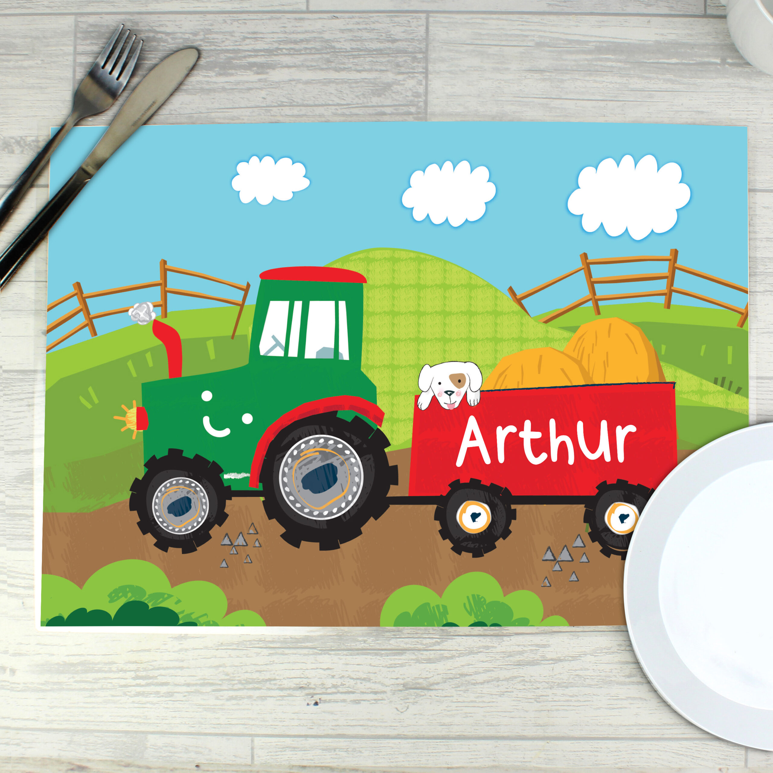P0512AC08 Personalised Tractor Placemat - Image 1