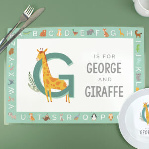 Personalised Animal Alphabet Placemat