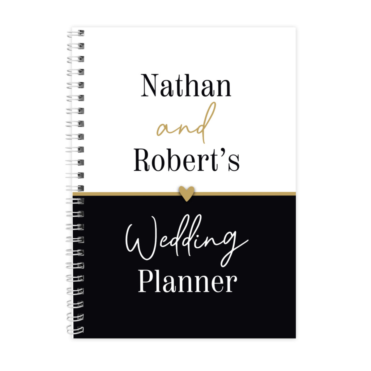Personalised Black & Gold Inclusive A5 Wedding Planner