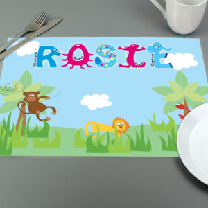 Personalised Blue Animal Alphabet Placemat - Image 5