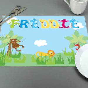 Personalised Blue Animal Alphabet Placemat - Image 6