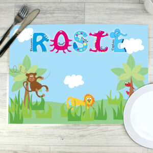 Personalised Blue Animal Alphabet Placemat - Image 7