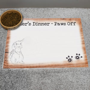 Personalised Scribble Bunny Pet Bowl Mat - Image 4