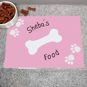 Personalised Pink Paw Print Dog Placemat - Image 4