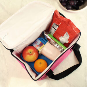 Personalised Gold Heart Pink Lunch Bag - Image 6