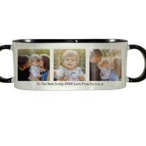 Personalised Multi Photo Upload Black Handle Mug