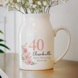 Personalised Floral Birthday Jug Vase - Image 4