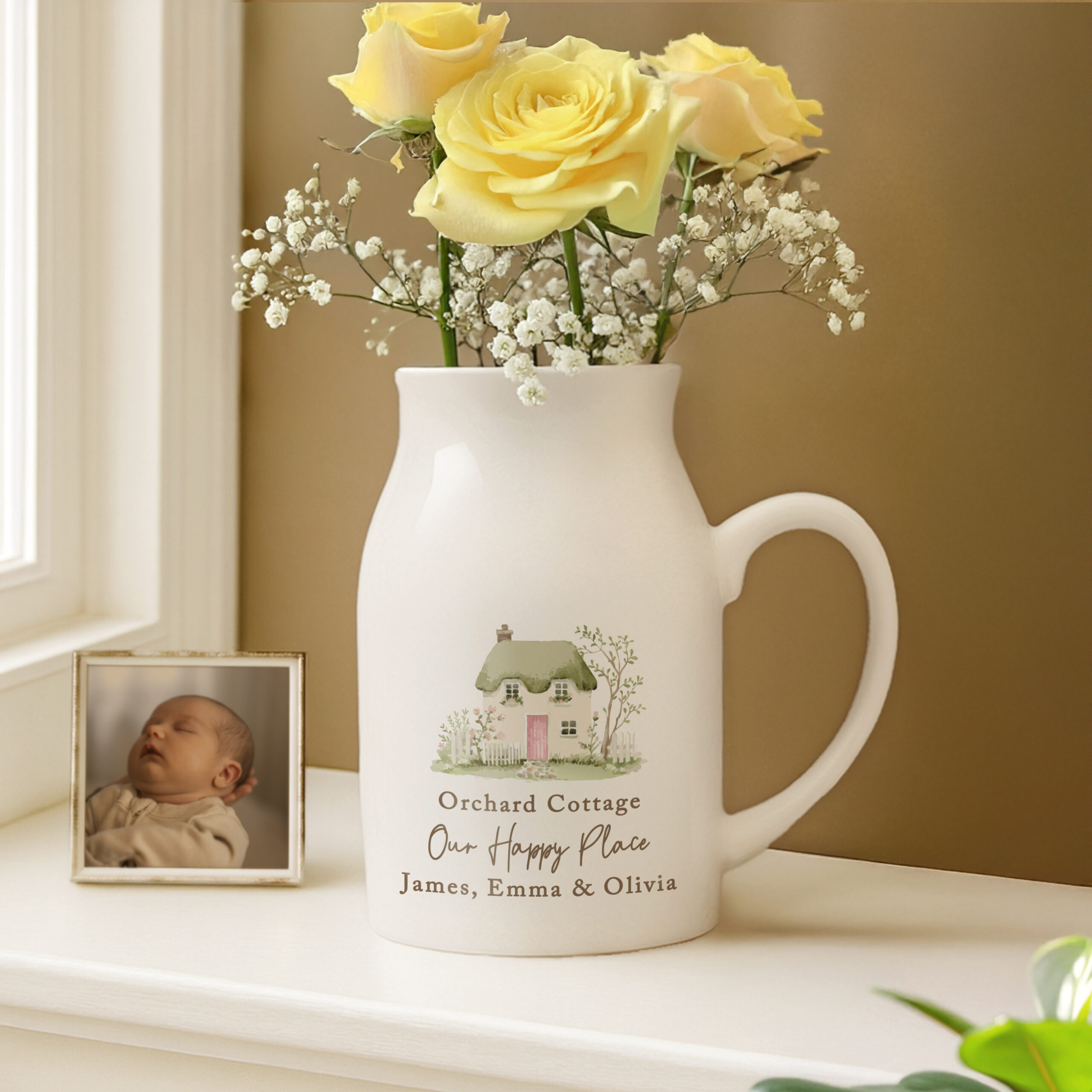 Personalised Country Cottage Jug Vase