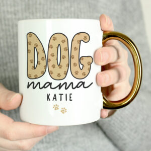Personalised Dog Mama Gold Handle Mug - Image 3