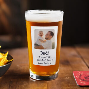 Personalised Photo Upload Polaroid Beer Glass