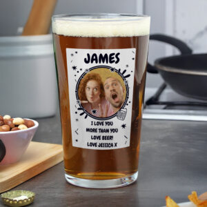 Personalised Photo Upload Beer Glass
