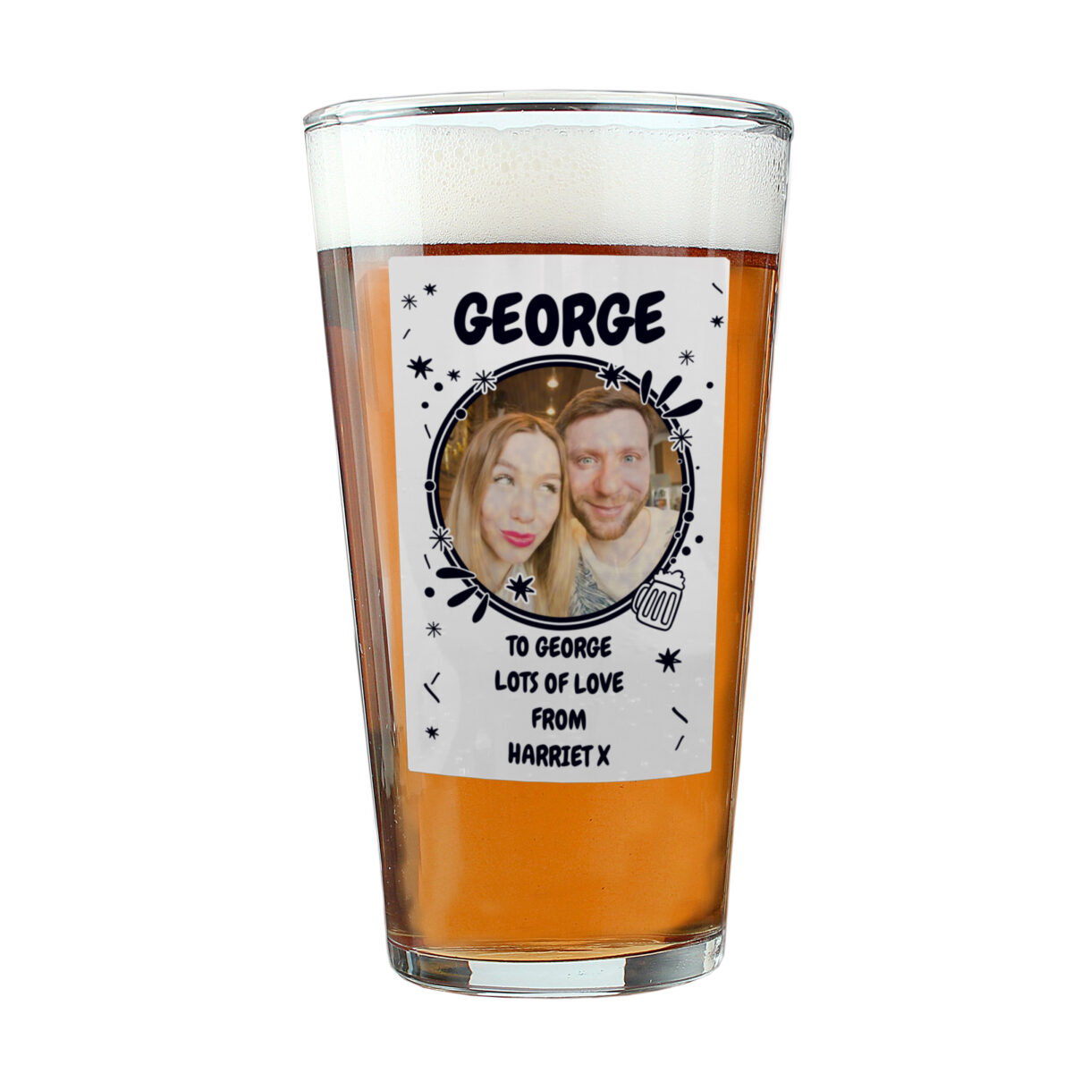 Personalised Photo Upload Beer Glass