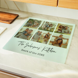 Personalised Photo Upload Glass Chopping Board