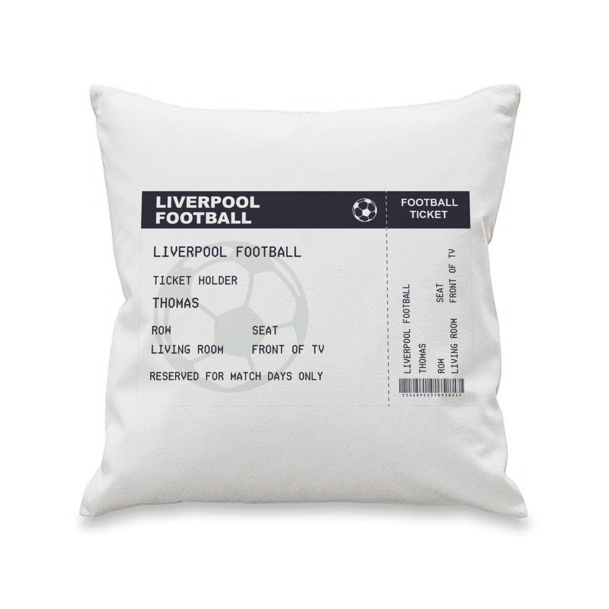 Personalised Football Ticket Cushion
