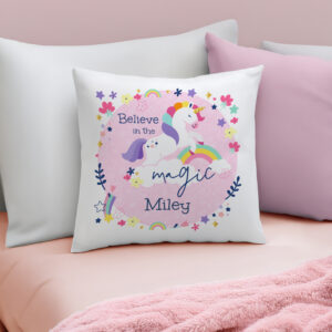 Personalised Pink Unicorn Cushion