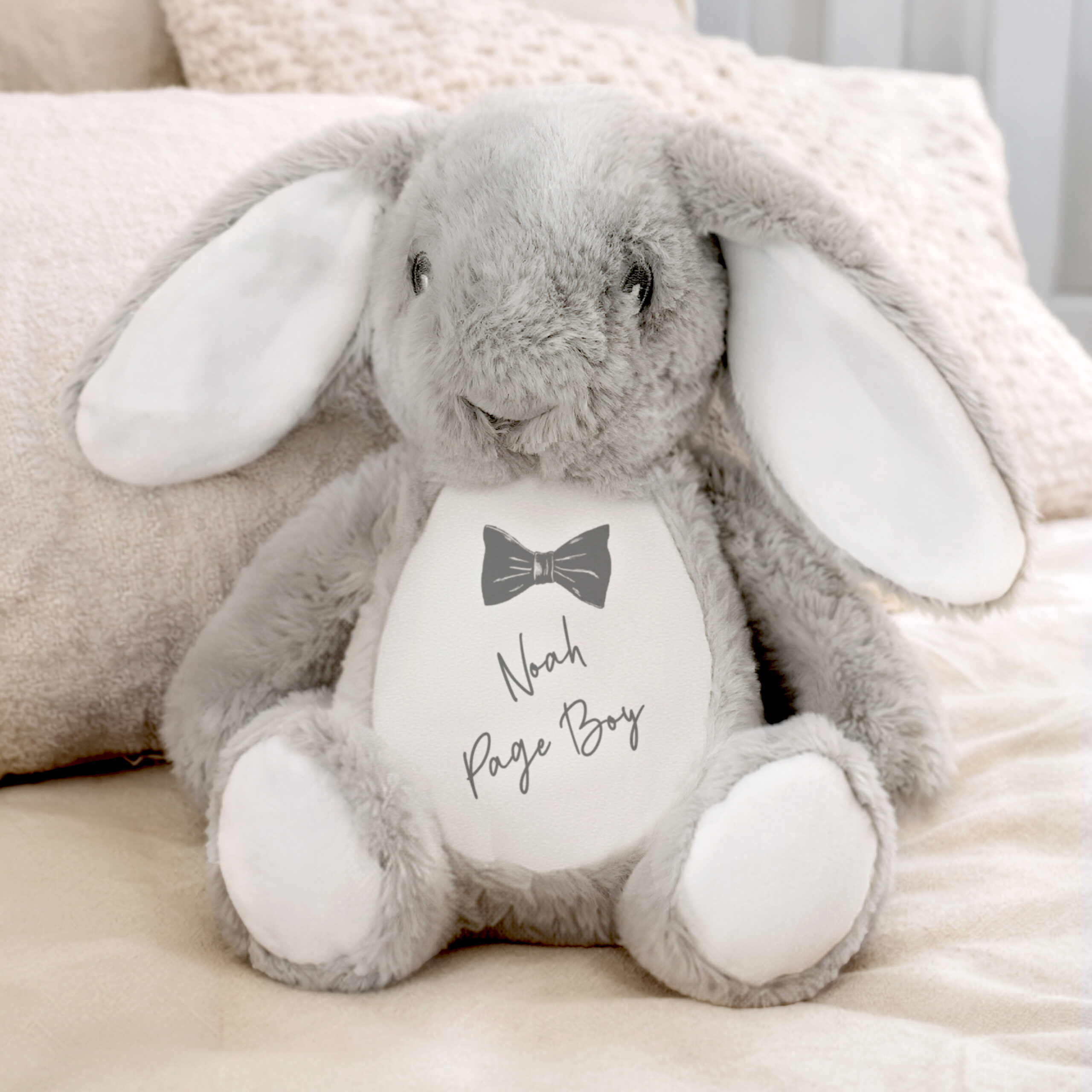 P0810B84 Personalised Bow Tie Bunny - Image 1