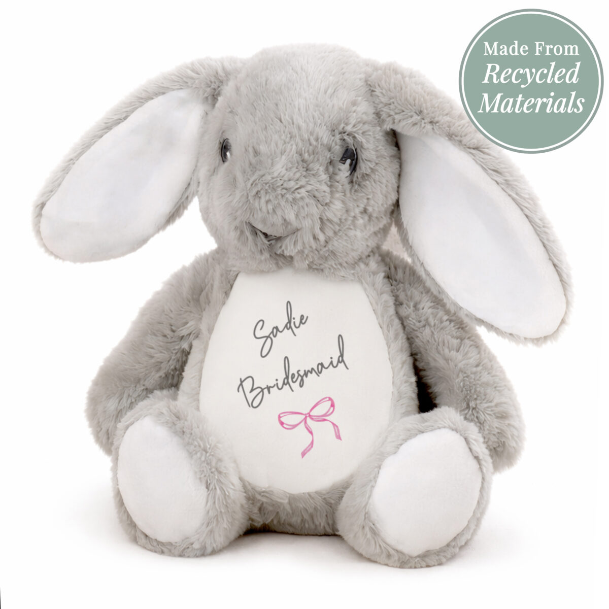 Personalised Pink Bow Bunny