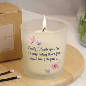 Personalised Butterfly Frosted Candle