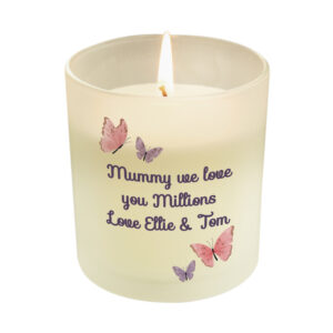 Personalised Butterfly Frosted Candle