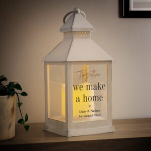 Personalised Black & Gold White Lantern