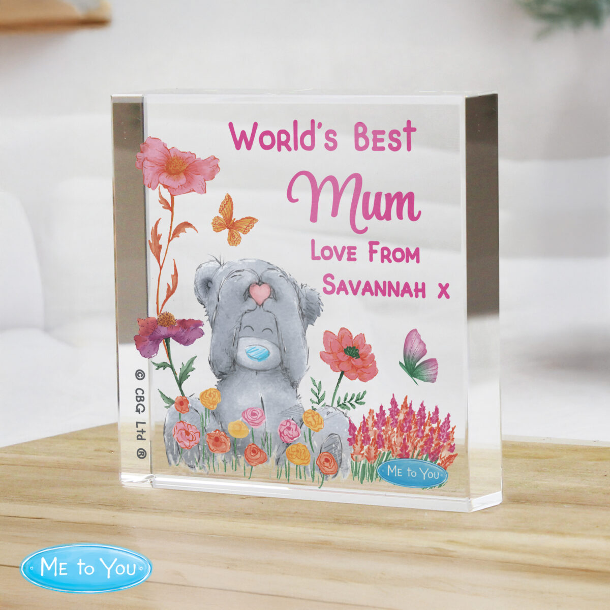 Personalised Me to You Flowery Glass Ornament