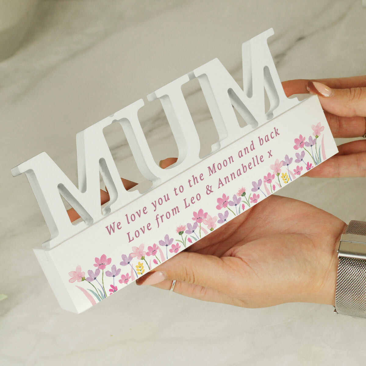 Personalised Floral Wooden Mum Ornament