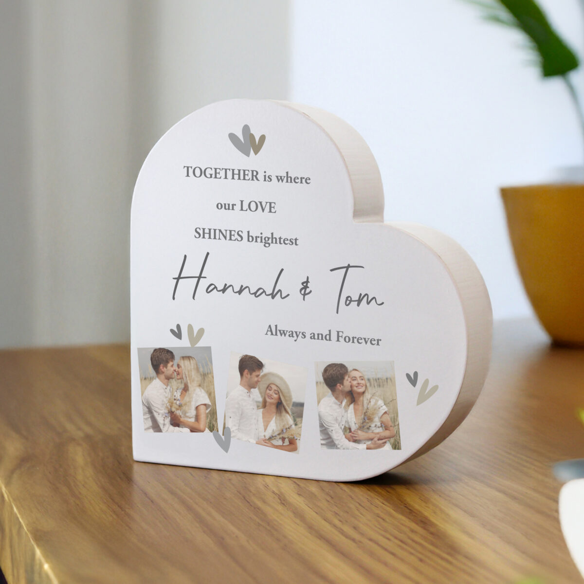 Personalised Photo Upload Grey Heart Ornament