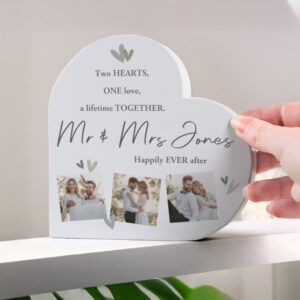 Personalised Photo Upload Grey Heart Ornament