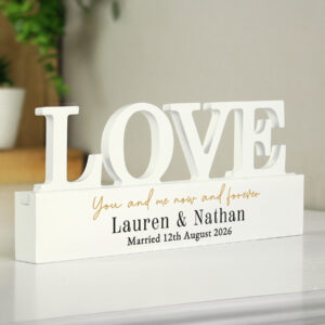 Personalised Black & Gold LOVE Word Plaque