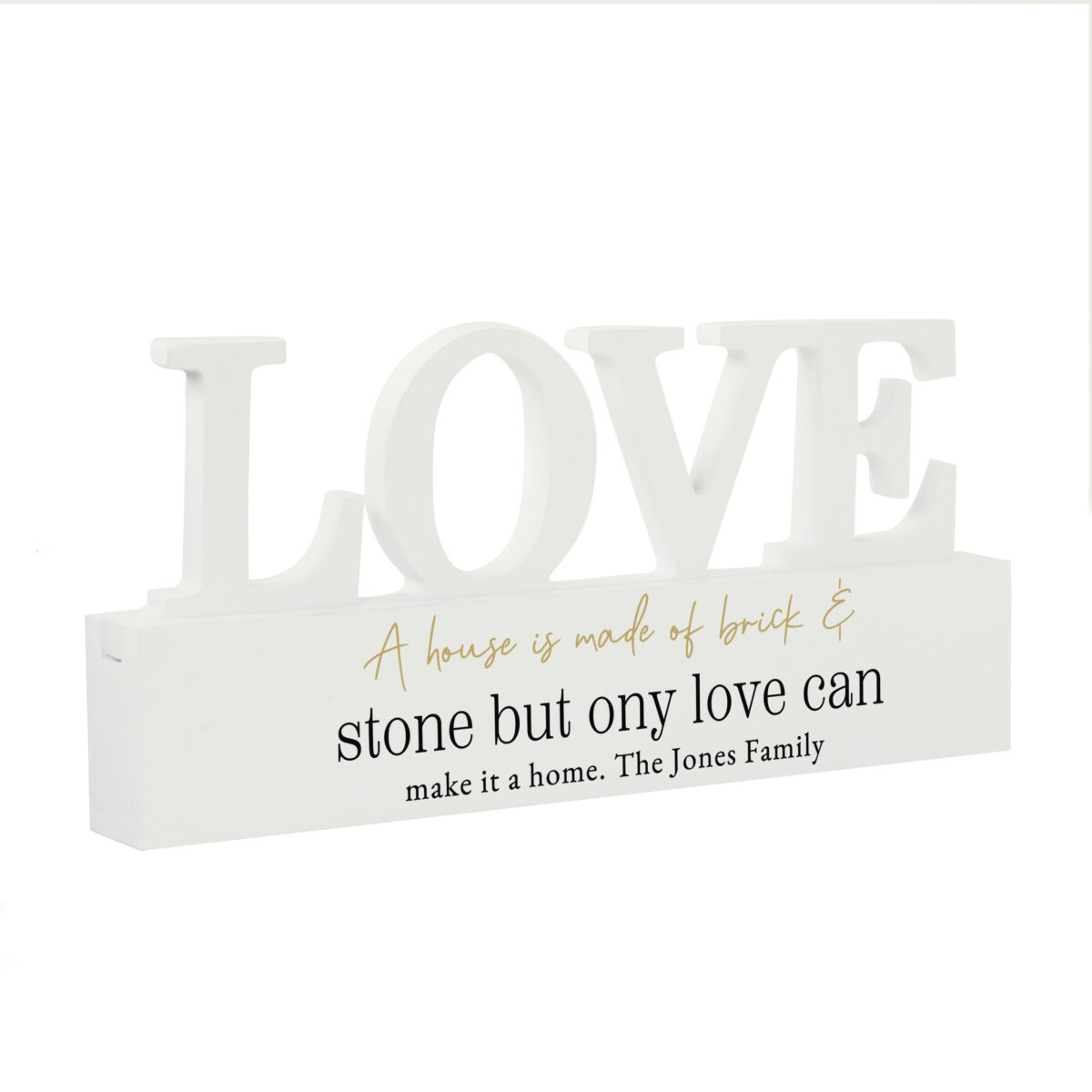 Personalised Black & Gold LOVE Word Plaque