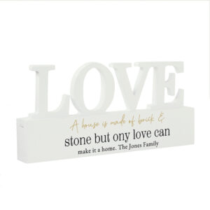 Personalised Black & Gold LOVE Word Plaque