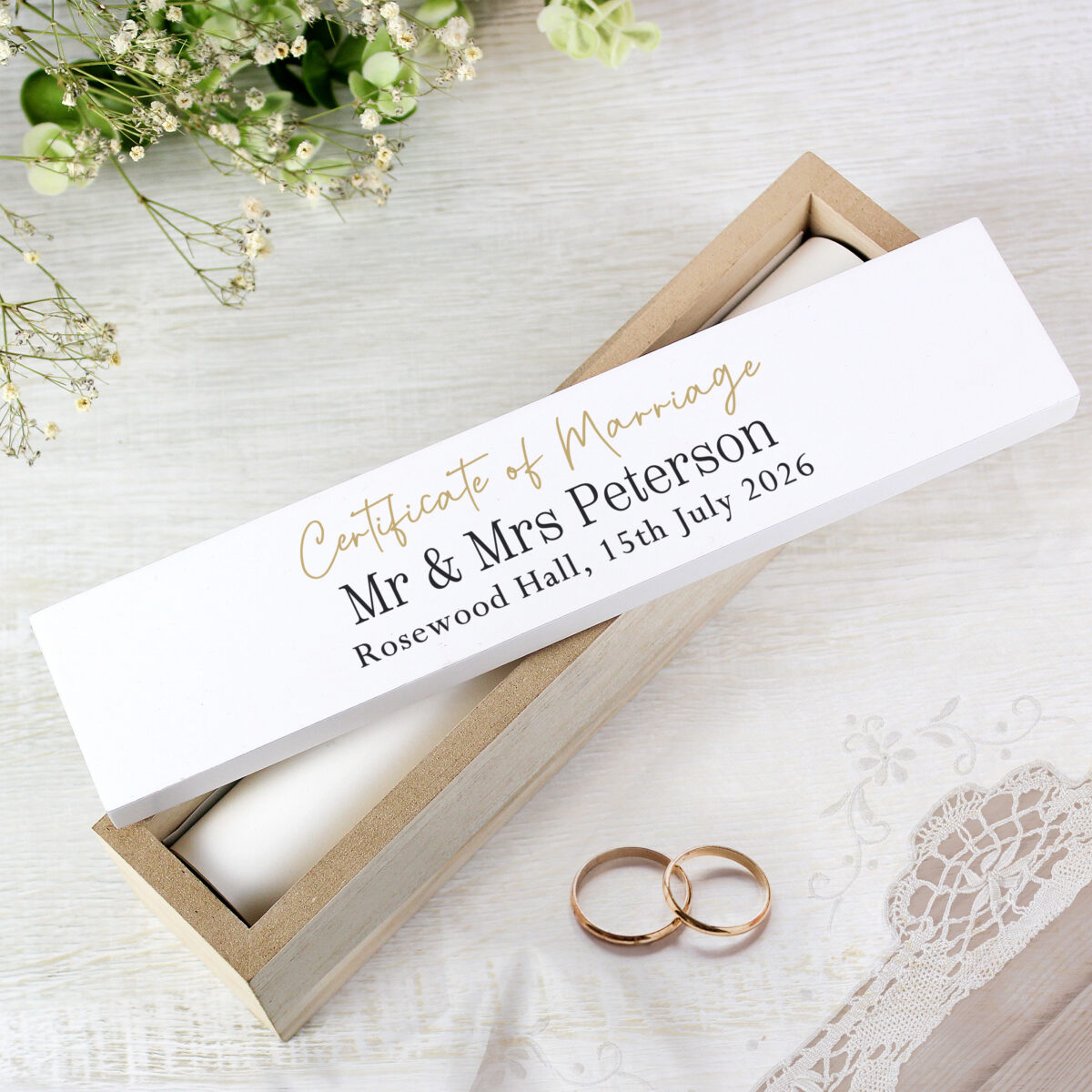 Personalised Black & Gold Certificate Holder