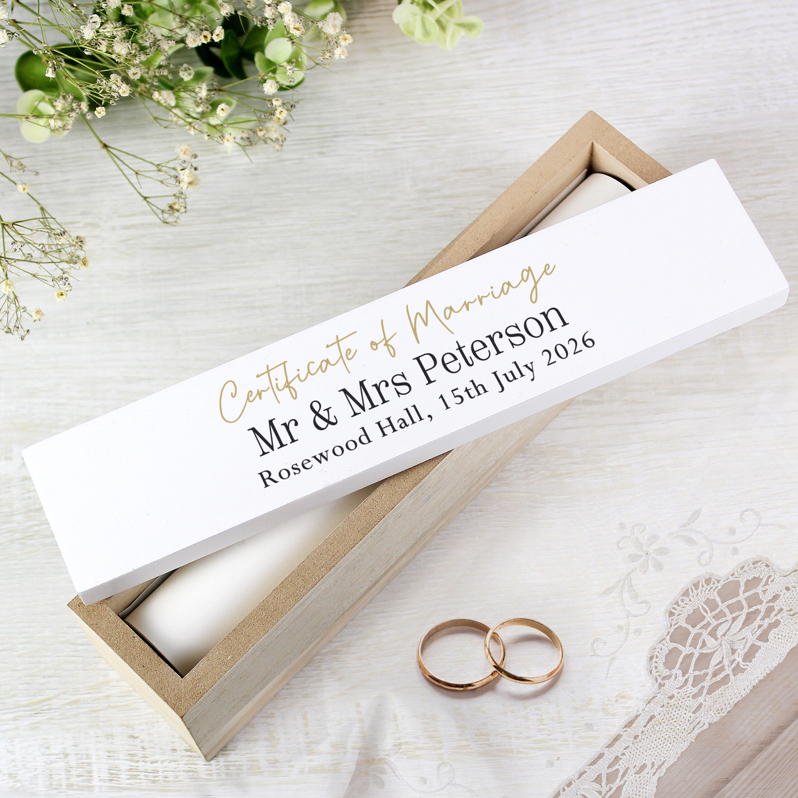 P1011I91 Personalised Black & Gold Certificate Holder - Image 1