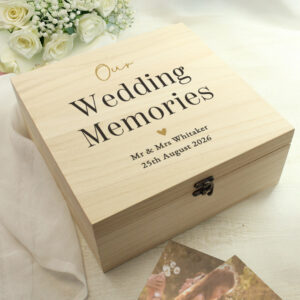 Personalised Black & Gold Free Text Wooden Keepsake Box