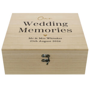 Personalised Black & Gold Free Text Wooden Keepsake Box