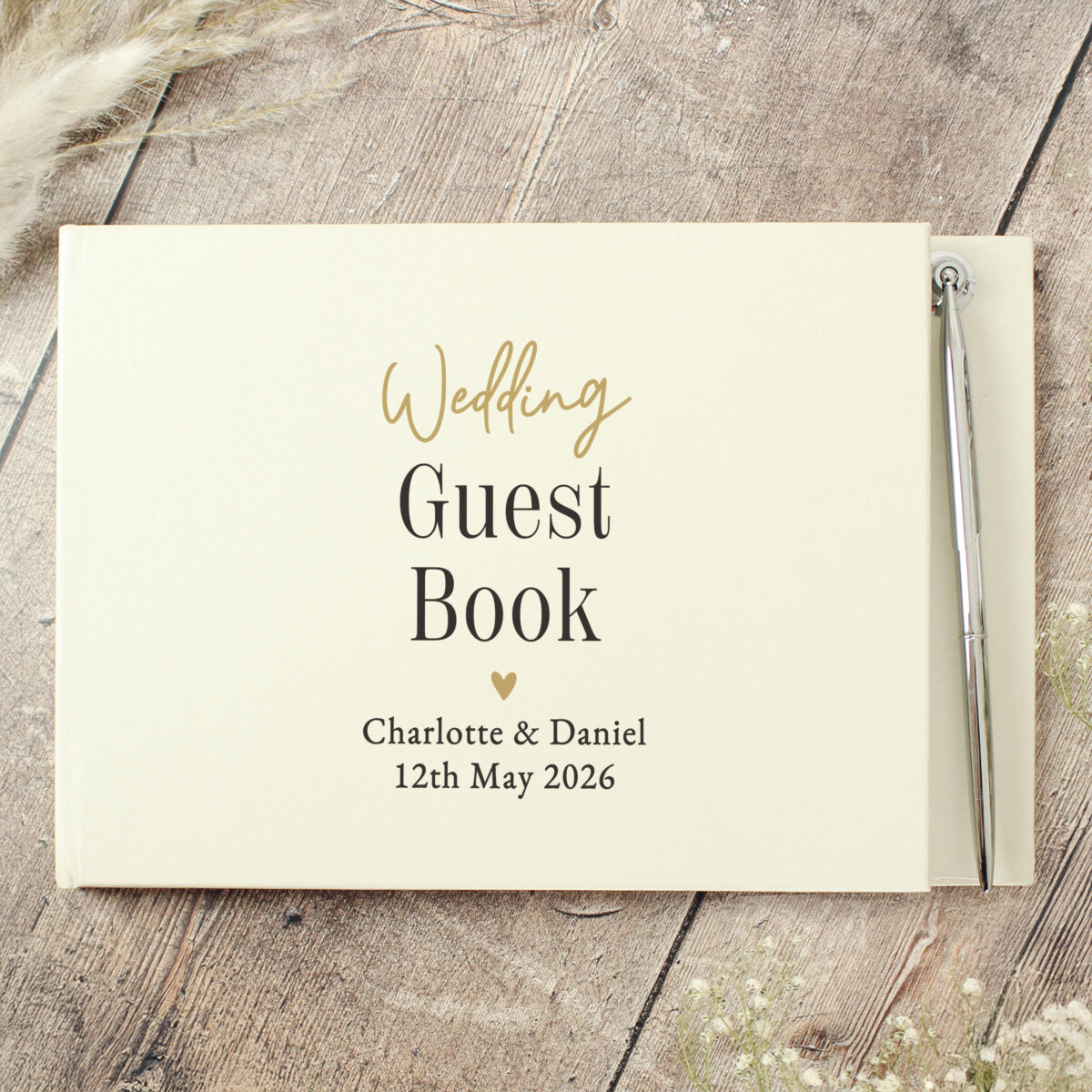 Personalised Black & Gold Guestbook