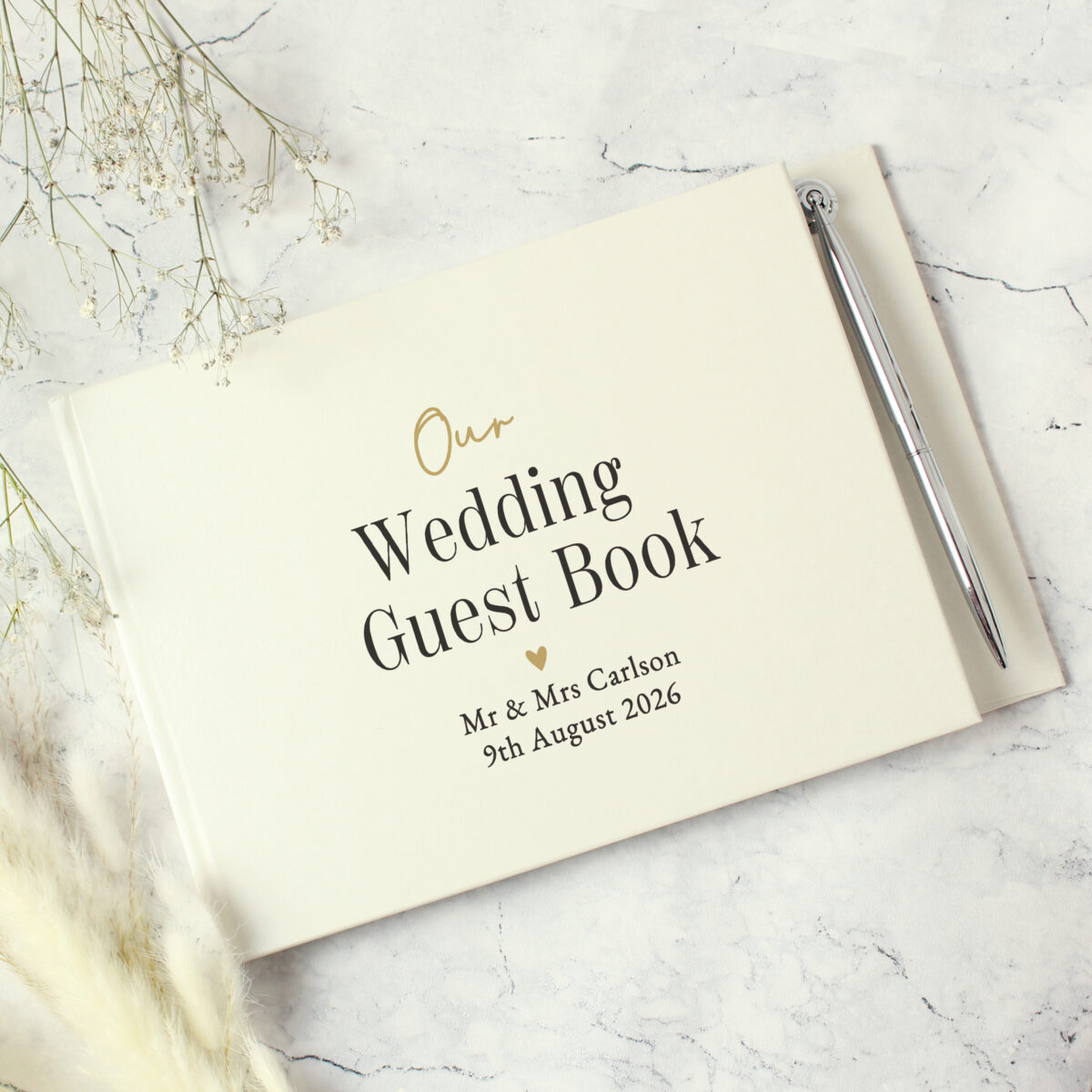 Personalised Black & Gold Guestbook