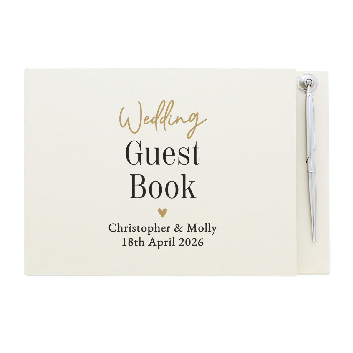 Personalised Black & Gold Guestbook