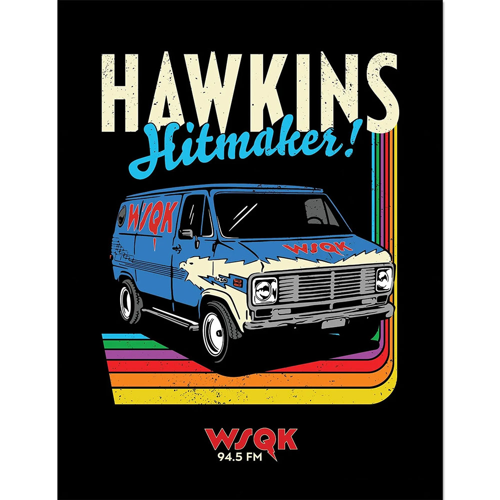 Stranger Things Hawkins Hitmakers Framed Picture 16 x 12