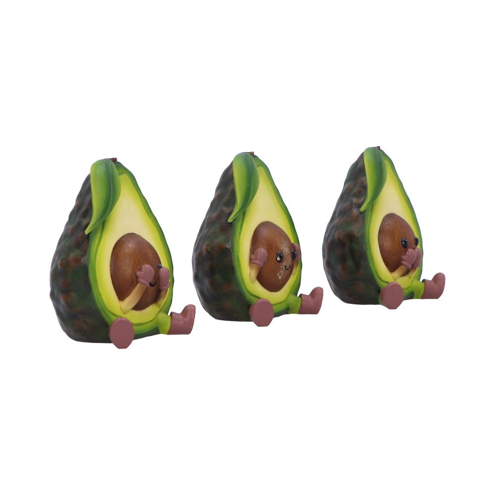 Three Wise Avocado Collectible Figurines 8.5cm
