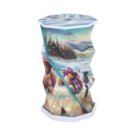 Winter Highland Cows Foldable LED Lamp 21cm