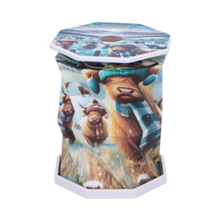 Winter Highland Cows Foldable LED Lamp 21cm