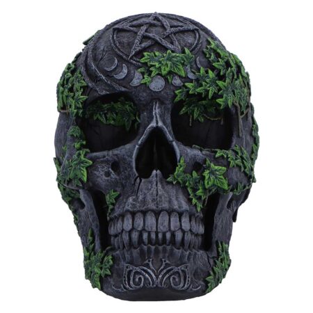 Aged Pentagram Skull Figurine