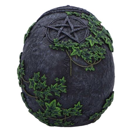 Aged Pentagram Skull Figurine