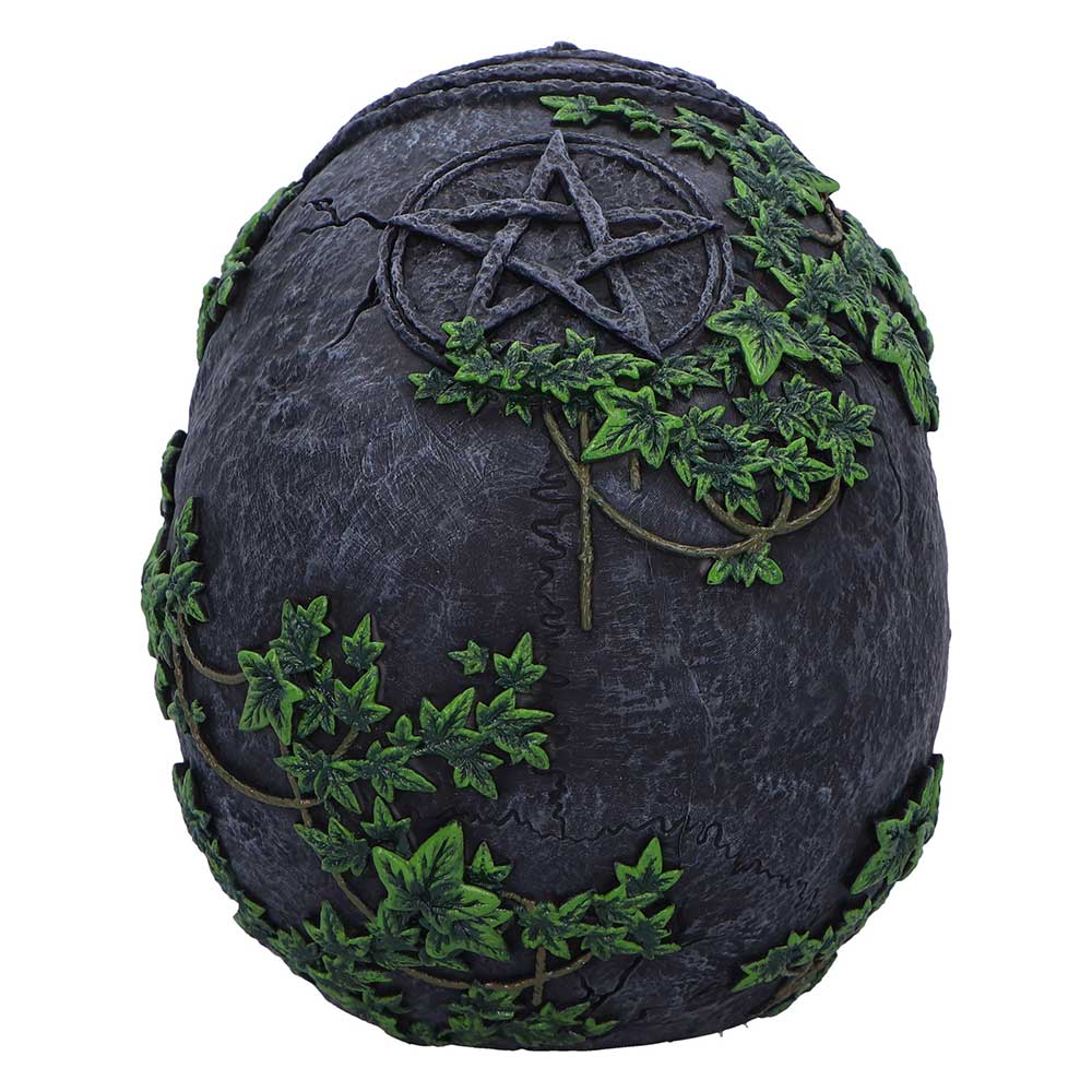Aged Pentagram Skull Figurine